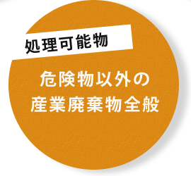 処理可能物 危険物以外の 産業廃棄物全般